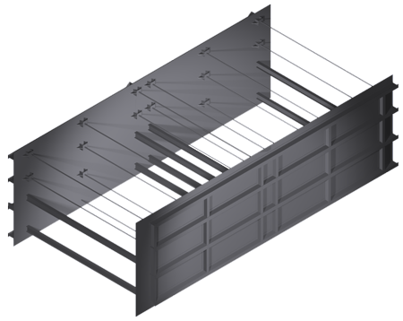 Bin wall system for water diversion and dams Water diversion bin wall system